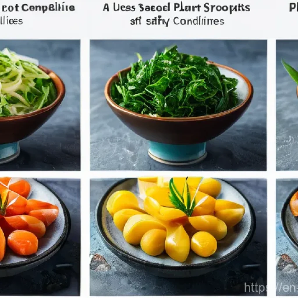 식물성 해산물의 경제적 가치 분석 - The user wants three detailed image prompts in English, based on the provided text about plant-based...